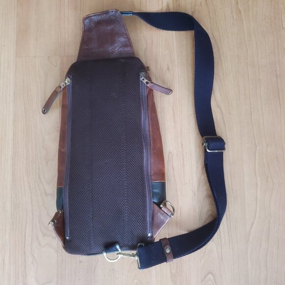 Master-piece All Leather Crossbody Sling – Made in Japan (Brown/Black) - Picture 2 of 8